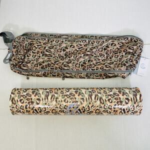 Johnny Was CALME Yoga Mat with Carrying Bag Leopard Print Boho Gym Travel NEW